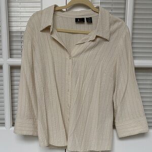 Women's Beige Button-Down Shirt